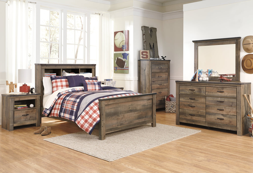 Trinell Brown Full Bookcase Panel Youth Bed