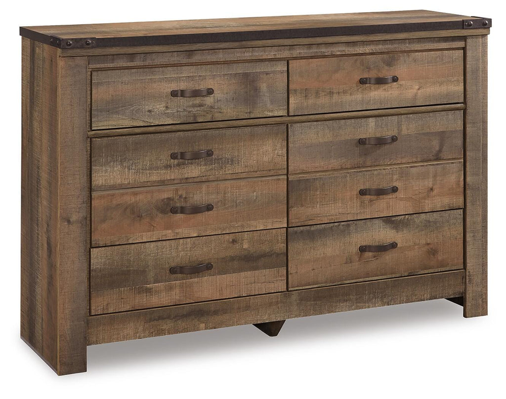 Trinell Brown Full Bookcase Storage Bed, Dresser and Nightstand