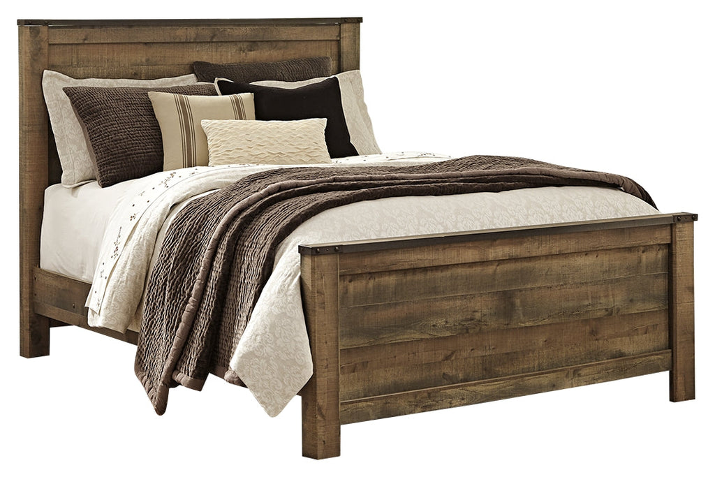 Trinell Brown Queen Panel Bed & Dresser & Mirror & Nightstand