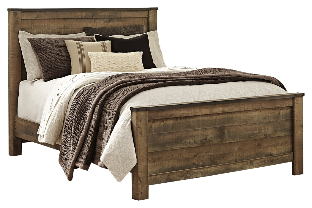Trinell Brown Queen Panel Bed & Dresser & Mirror & Nightstand
