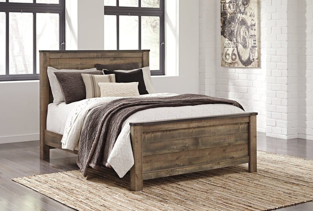 Trinell Brown Queen Panel Bed, Dresser and Mirror