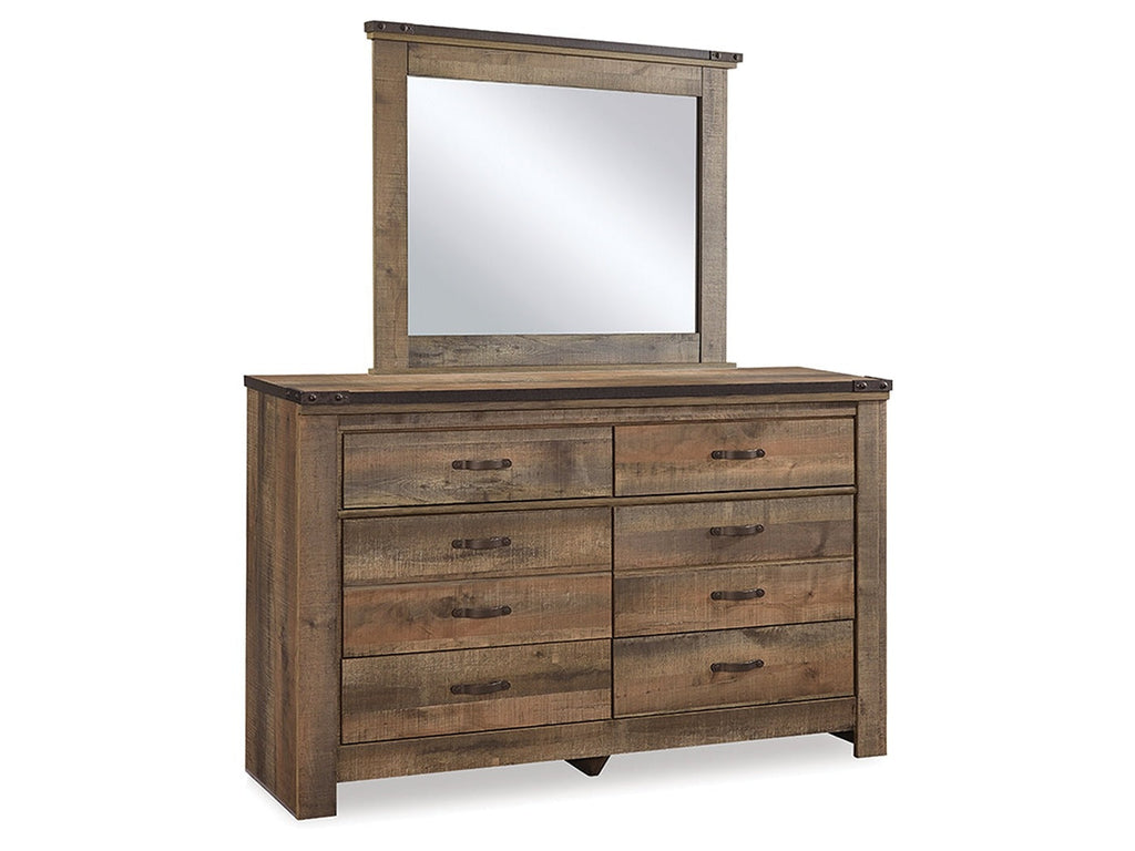 Trinell Queen Panel Headboard & Dresser & Mirror & Chest & Nightstand, Brown