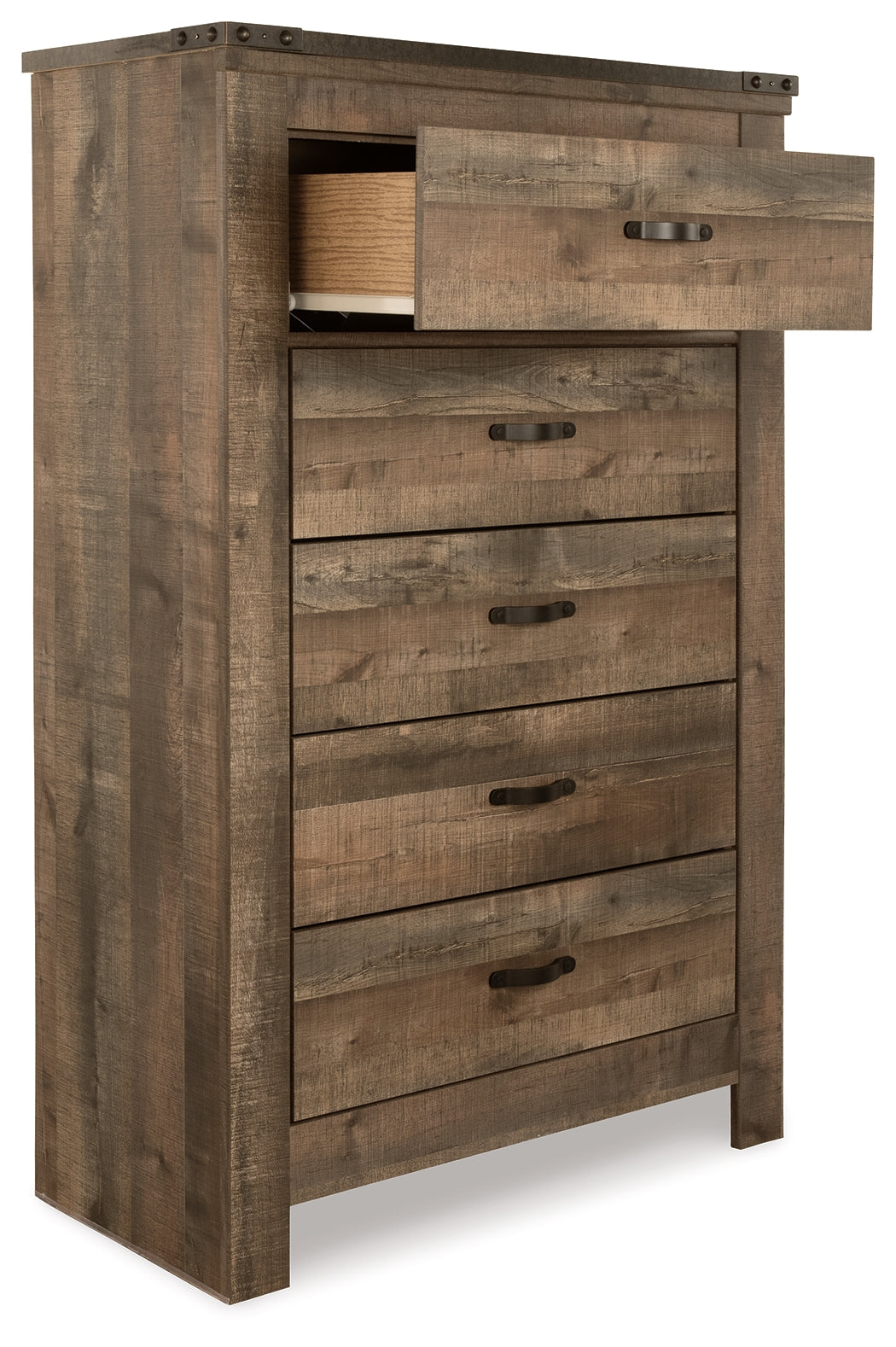 Trinell Queen Panel Headboard & Dresser & Mirror & Chest & Nightstand, Brown