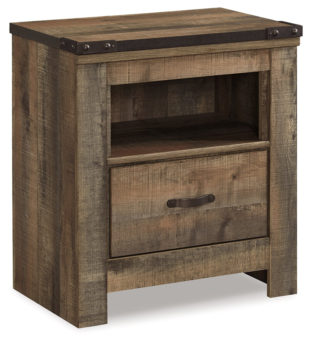 Trinell Queen Panel Headboard & Dresser & Mirror & Chest & Nightstand, Brown