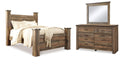 Trinell Brown Queen Poster Bed, Dresser and Mirror