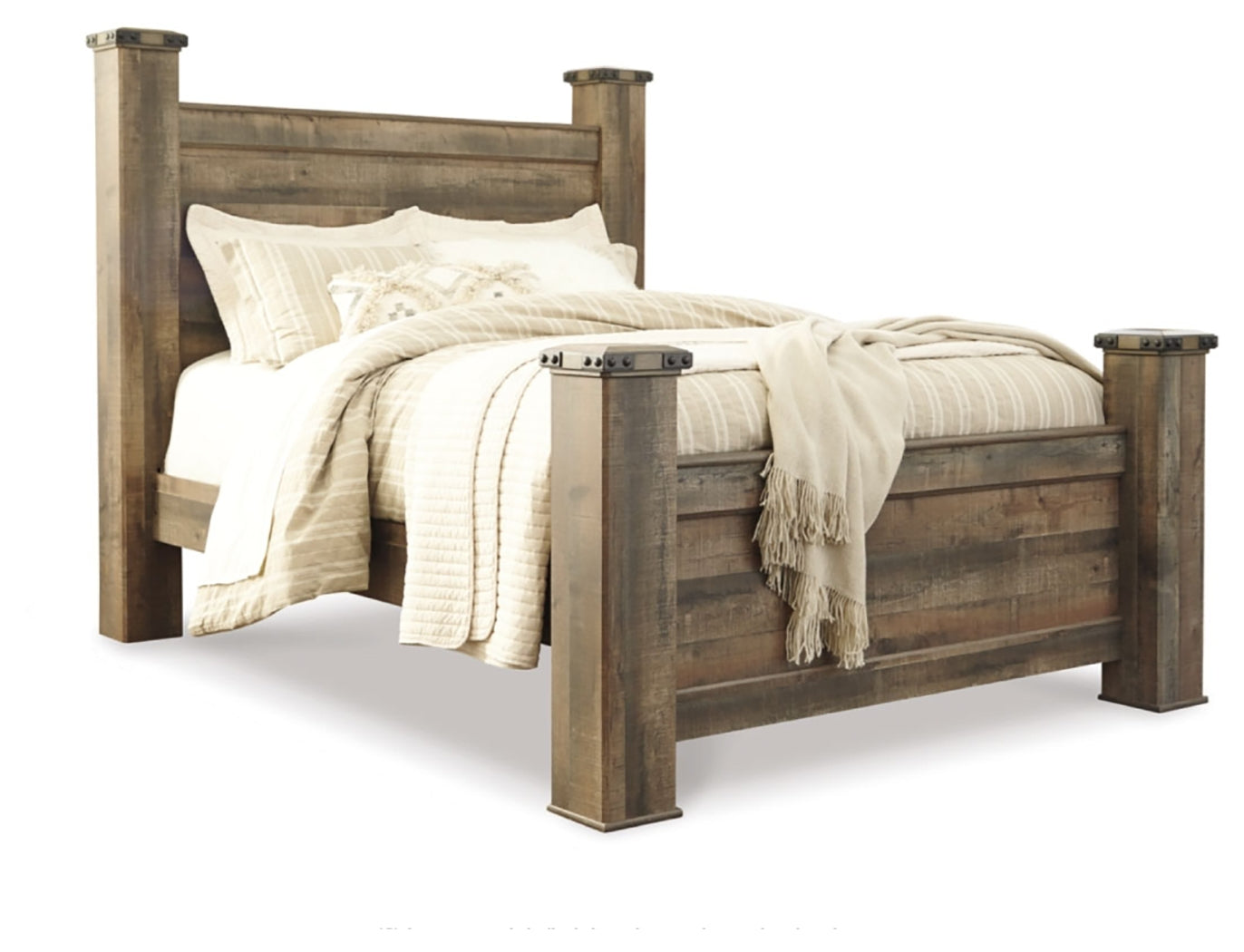 Trinell Brown Queen Poster Bed, Dresser and Mirror