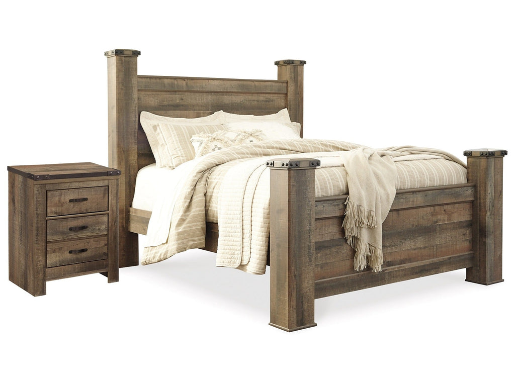 Trinell Brown Queen Poster Bedroom Set with Nightstand