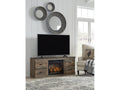 Trinell Brown TV Stand with Electric Fireplace