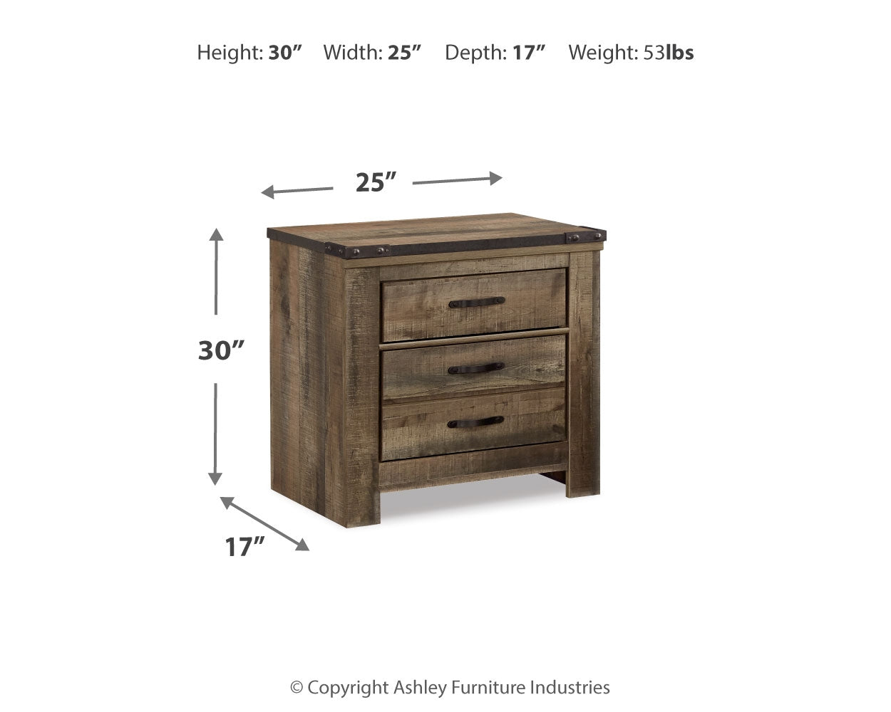 Trinell Brown Twin Bookcase Bed, Dresser and 2 Nightstands