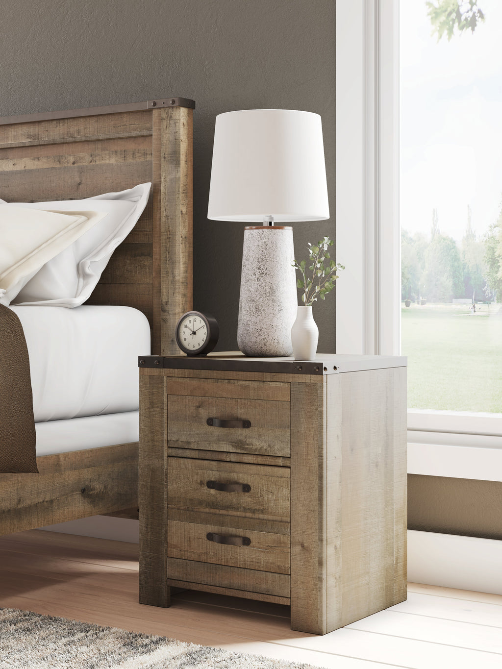 Trinell Brown Twin Bookcase Bed, Dresser and 2 Nightstands