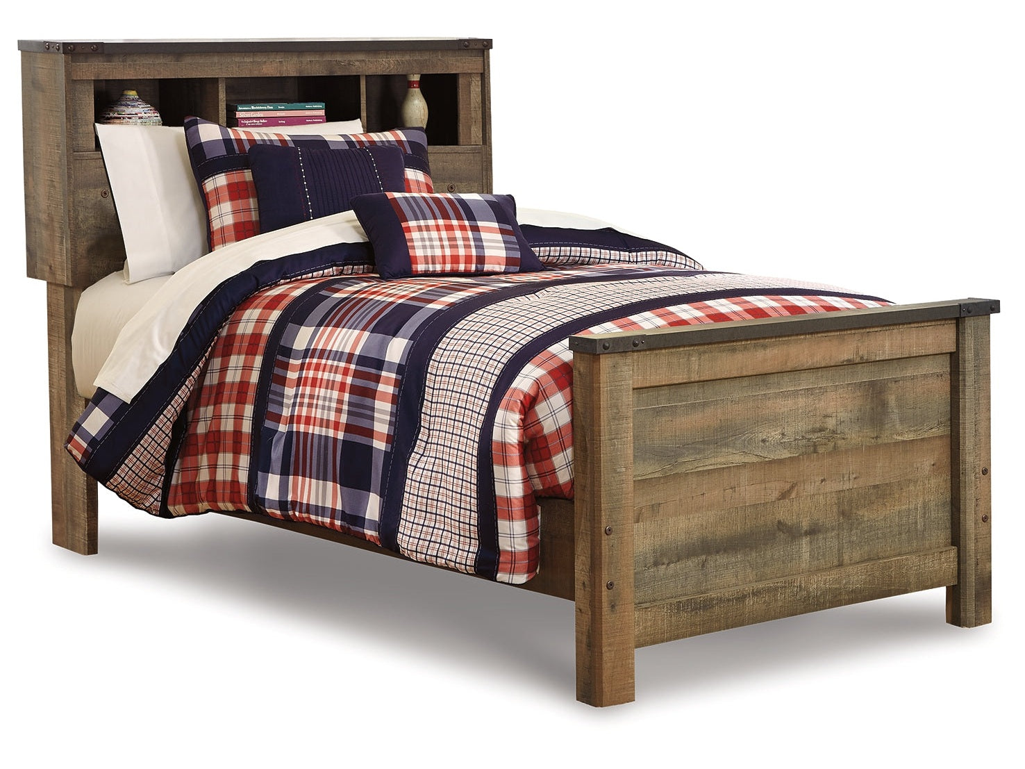 Trinell Brown Twin Bookcase Bed