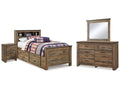 Trinell Twin Bookcase Storage Bedroom Set, Brown