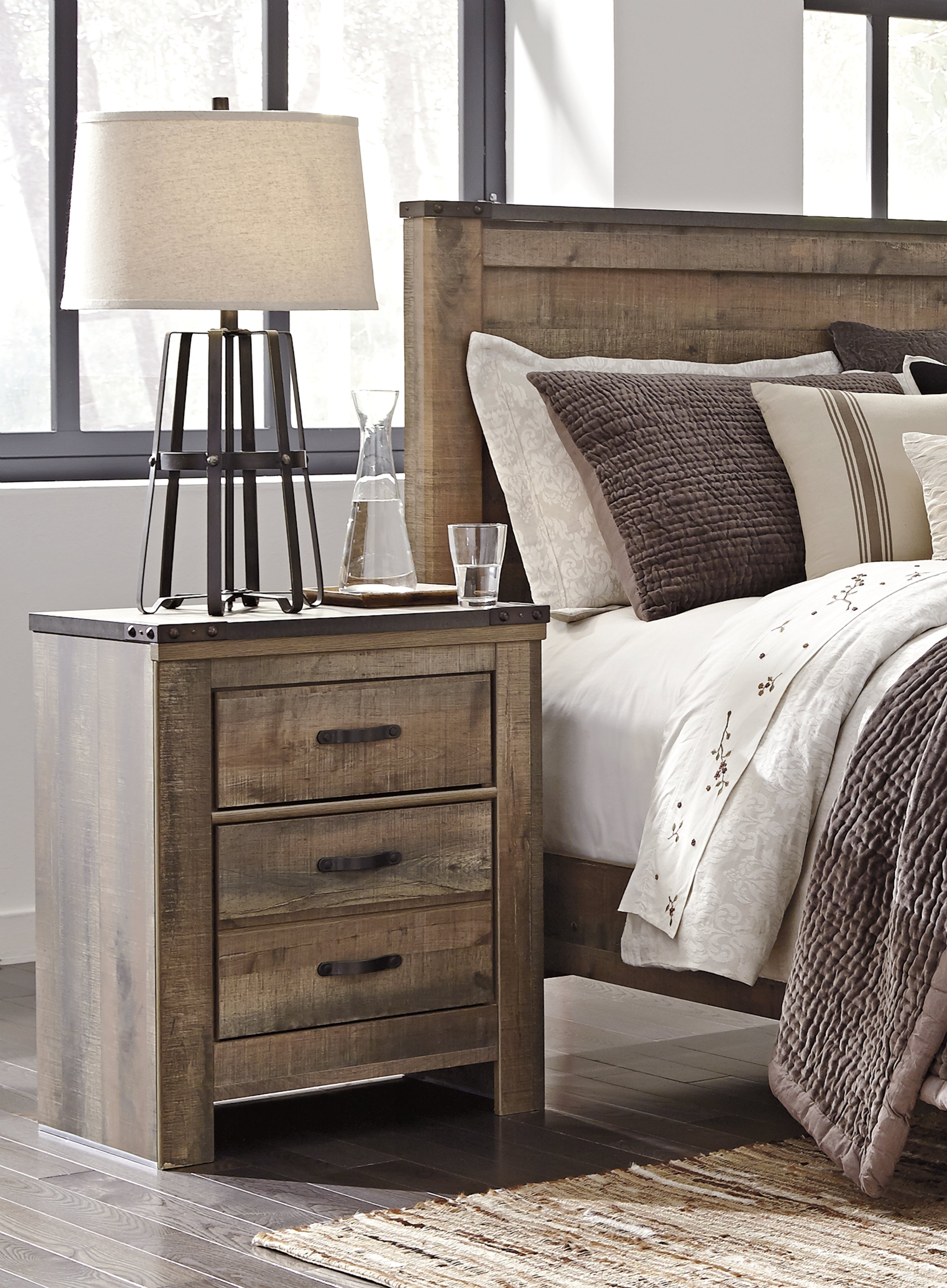 Trinell Twin Bookcase Storage Bedroom Set, Brown