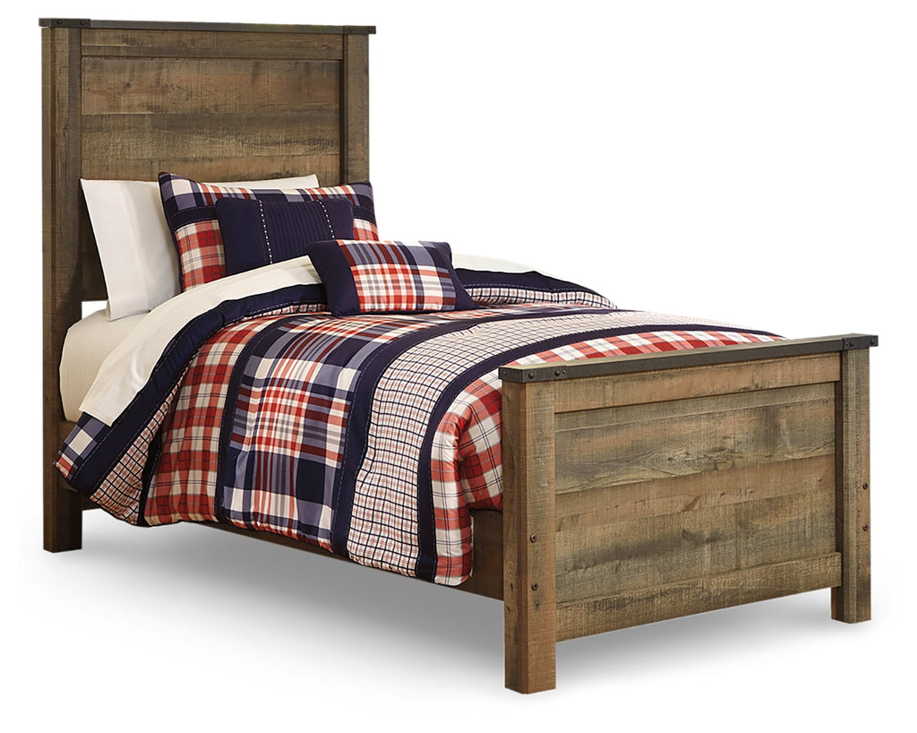 Trinell Brown Twin Panel Bed, Dresser and Mirror