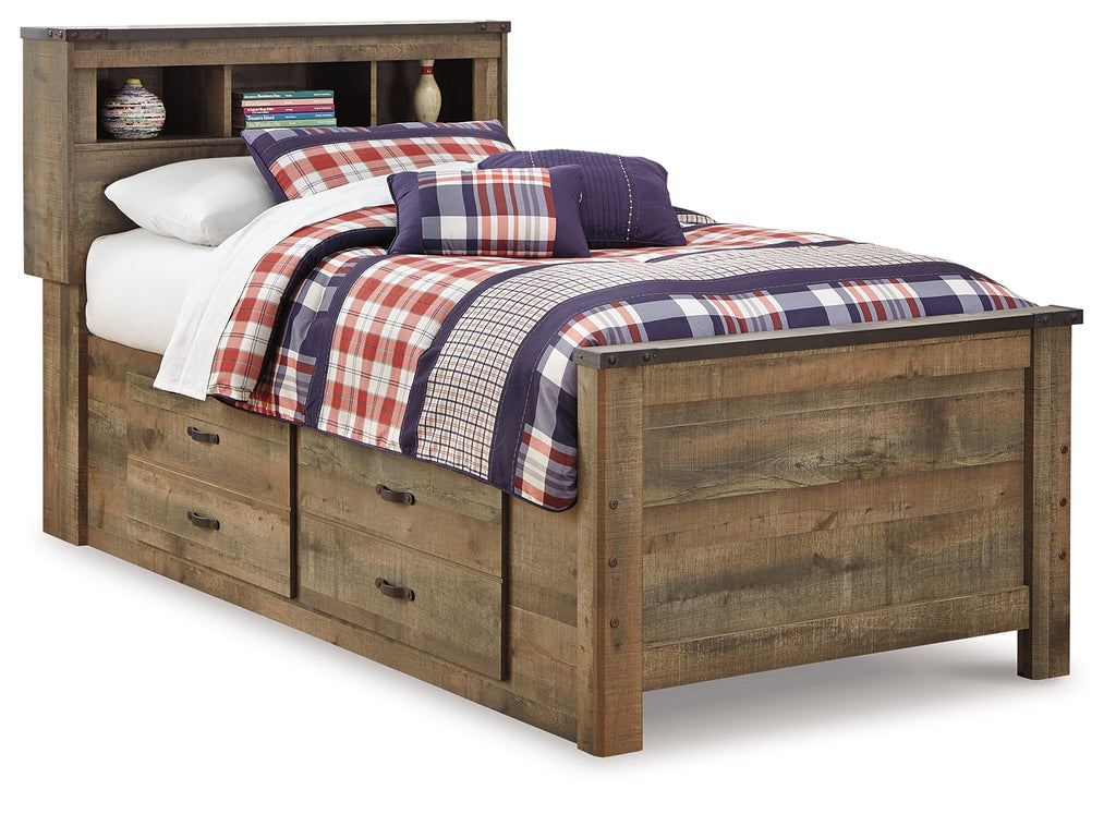 Trinell Brown Twin Storage Bed & Chest & Nightstand