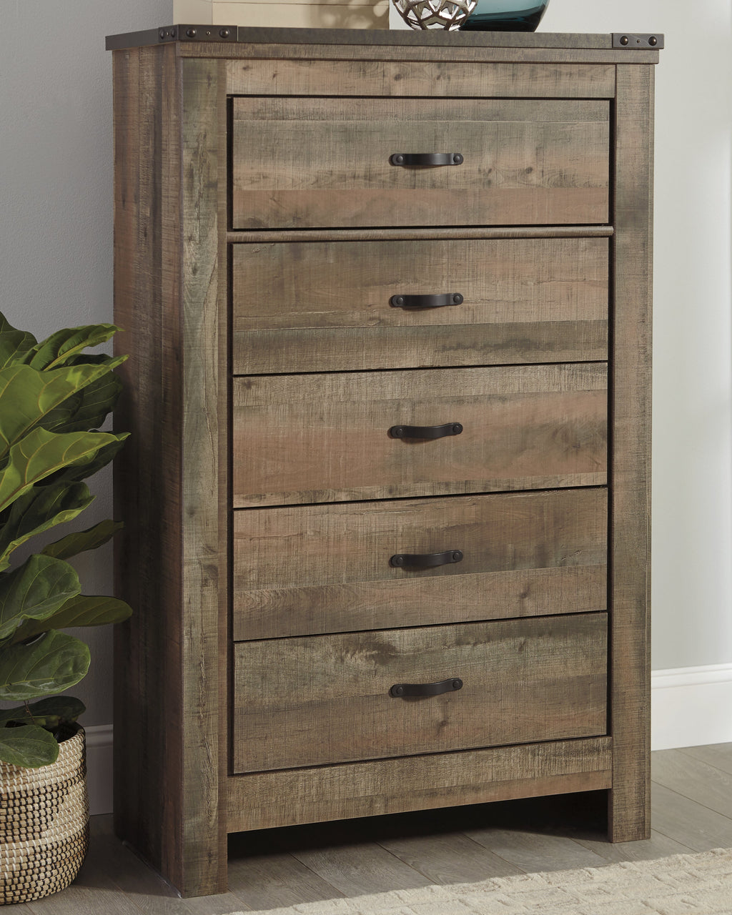 Trinell Brown Twin Storage Bed & Chest & Nightstand