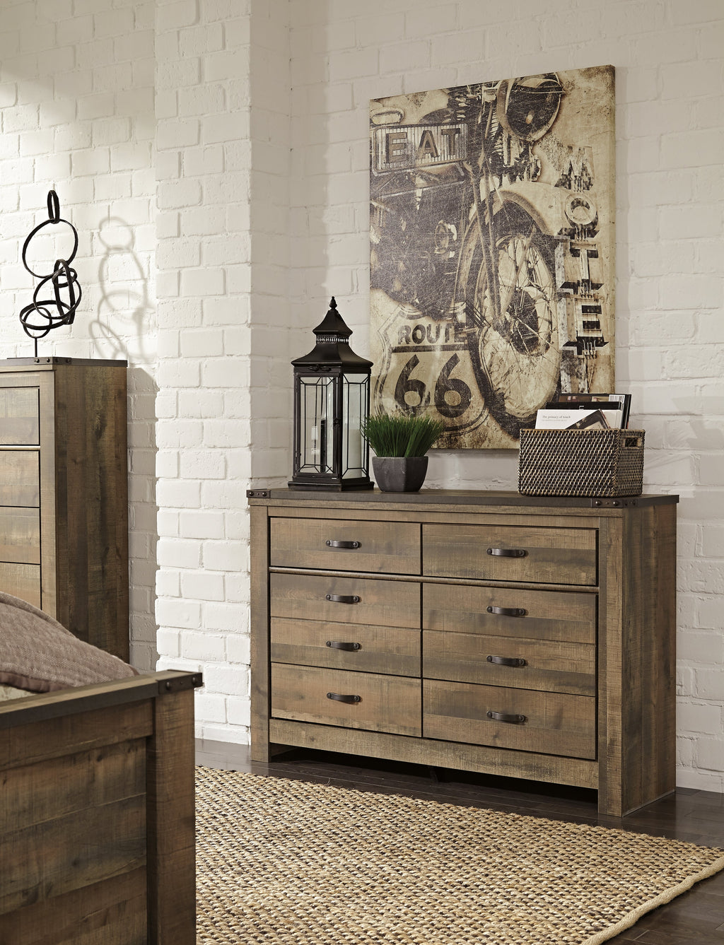 Trinell Full Panel Bed with Storage and Dresser