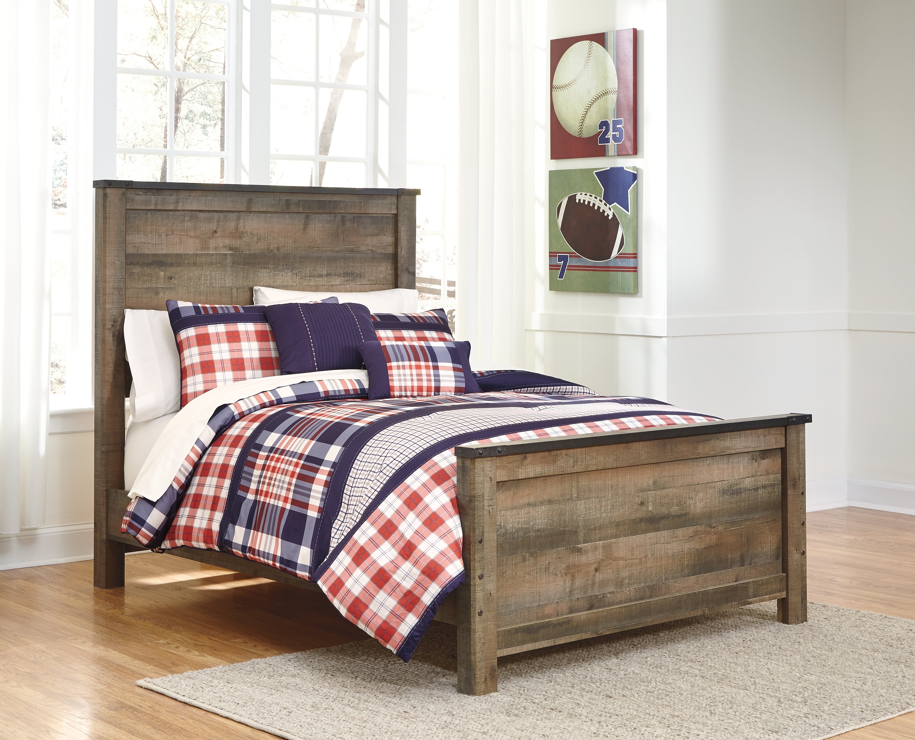 Trinell Full Panel Bed with Storage and Dresser