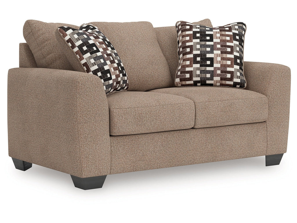 Triston-Peaks Suede Loveseat