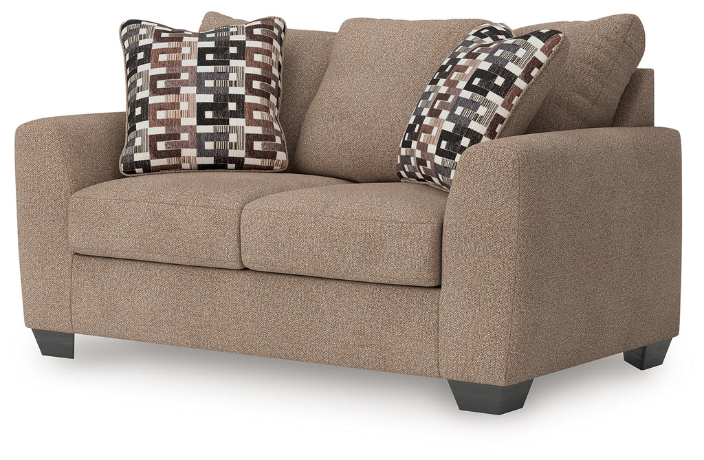 Triston-Peaks Suede Loveseat