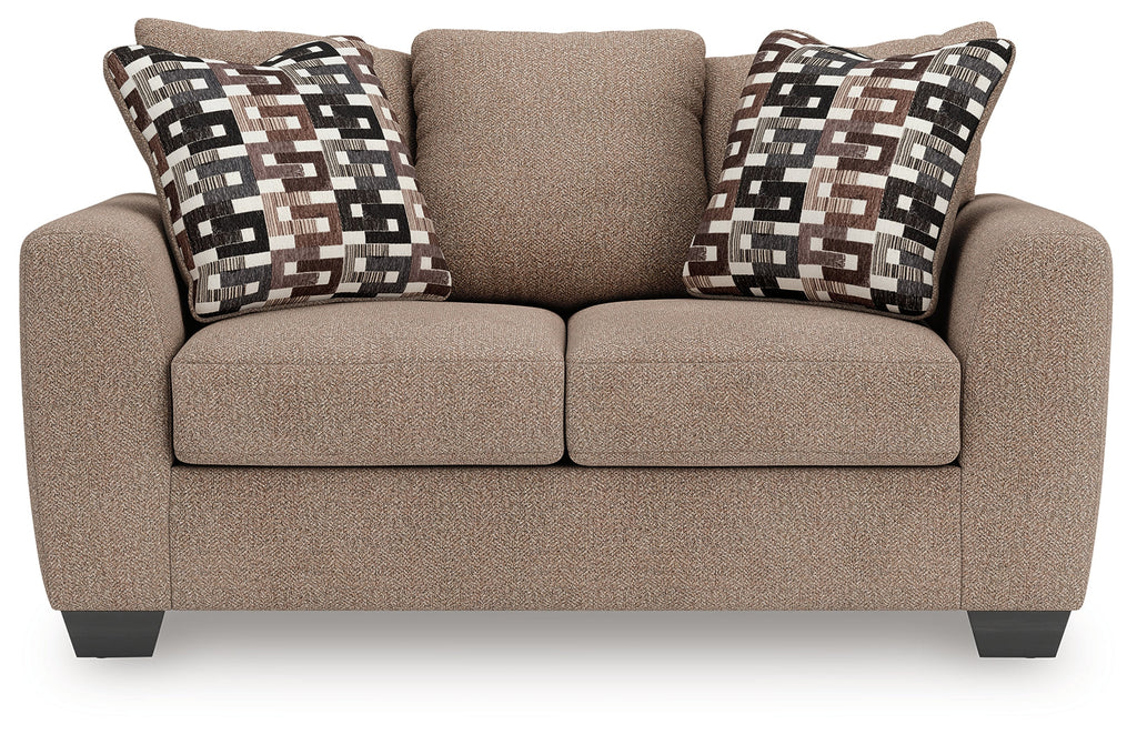 Triston-Peaks Suede Loveseat