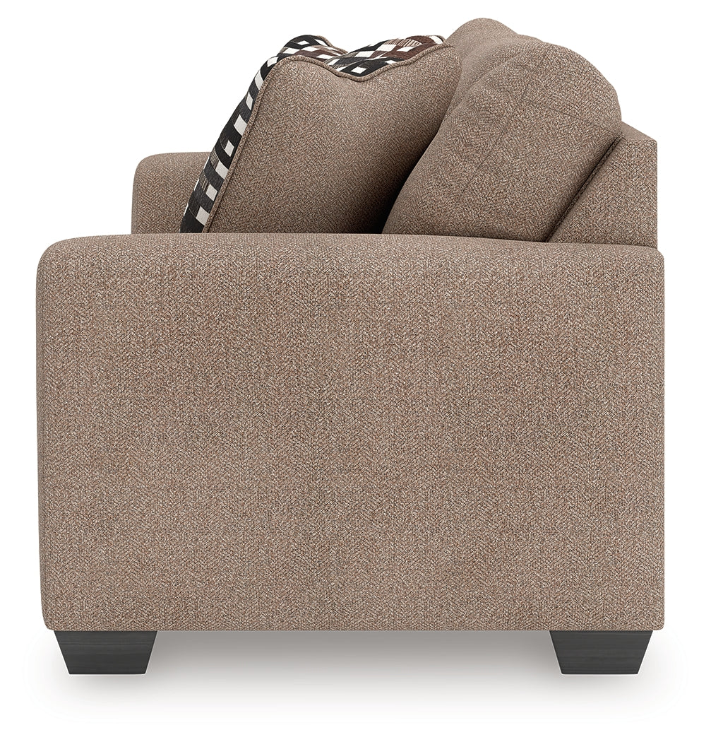 Triston-Peaks Suede Loveseat