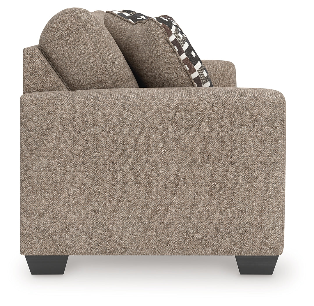 Triston-Peaks Suede Sofa