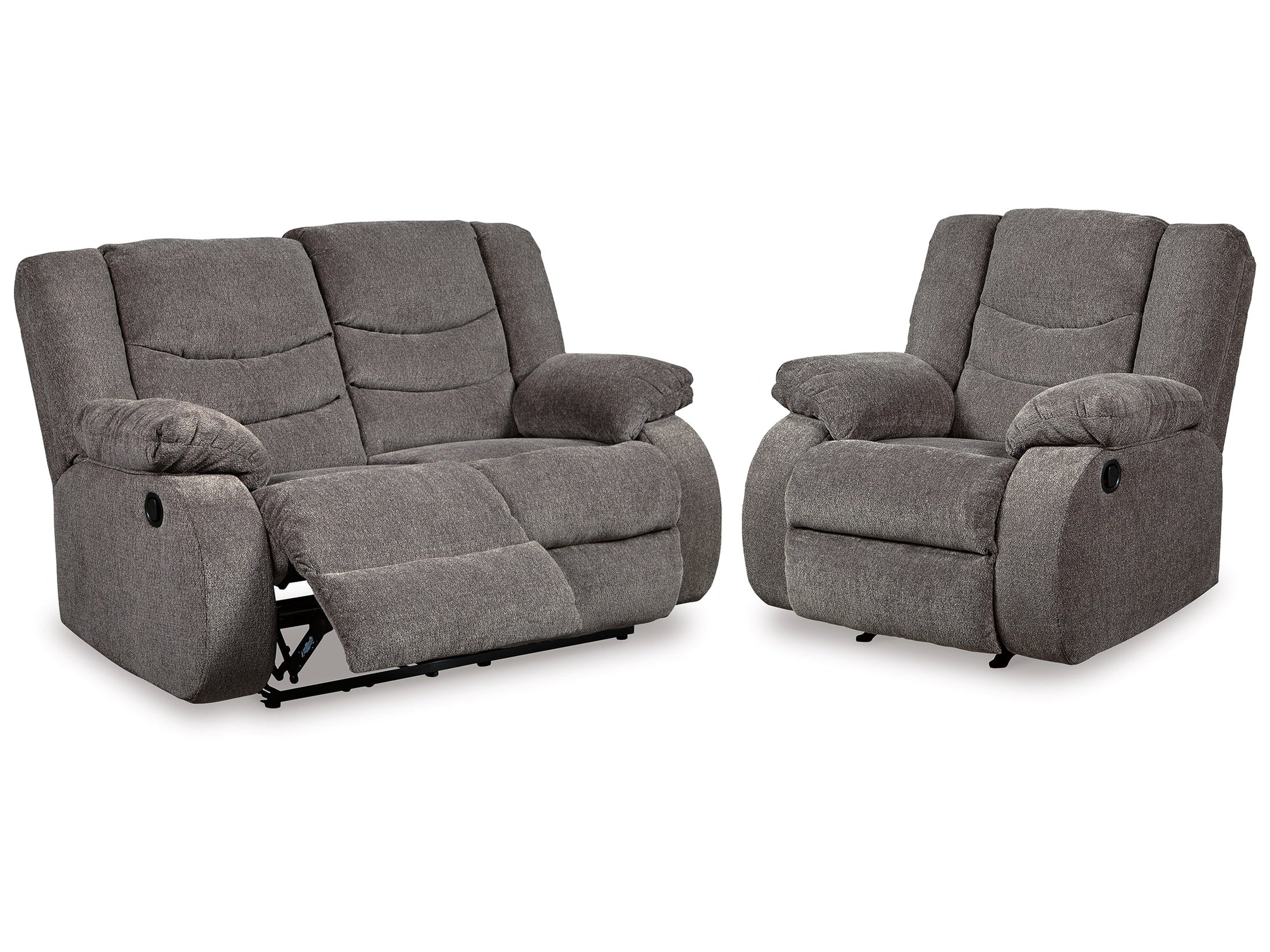 Tulen Gray Reclining Loveseat and Recliner