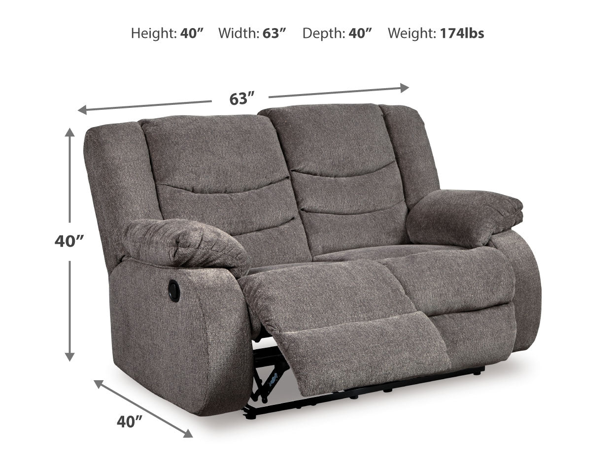 Tulen Gray Reclining Loveseat and Recliner