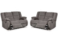 Tulen Gray Reclining Loveseats (Set of 2)