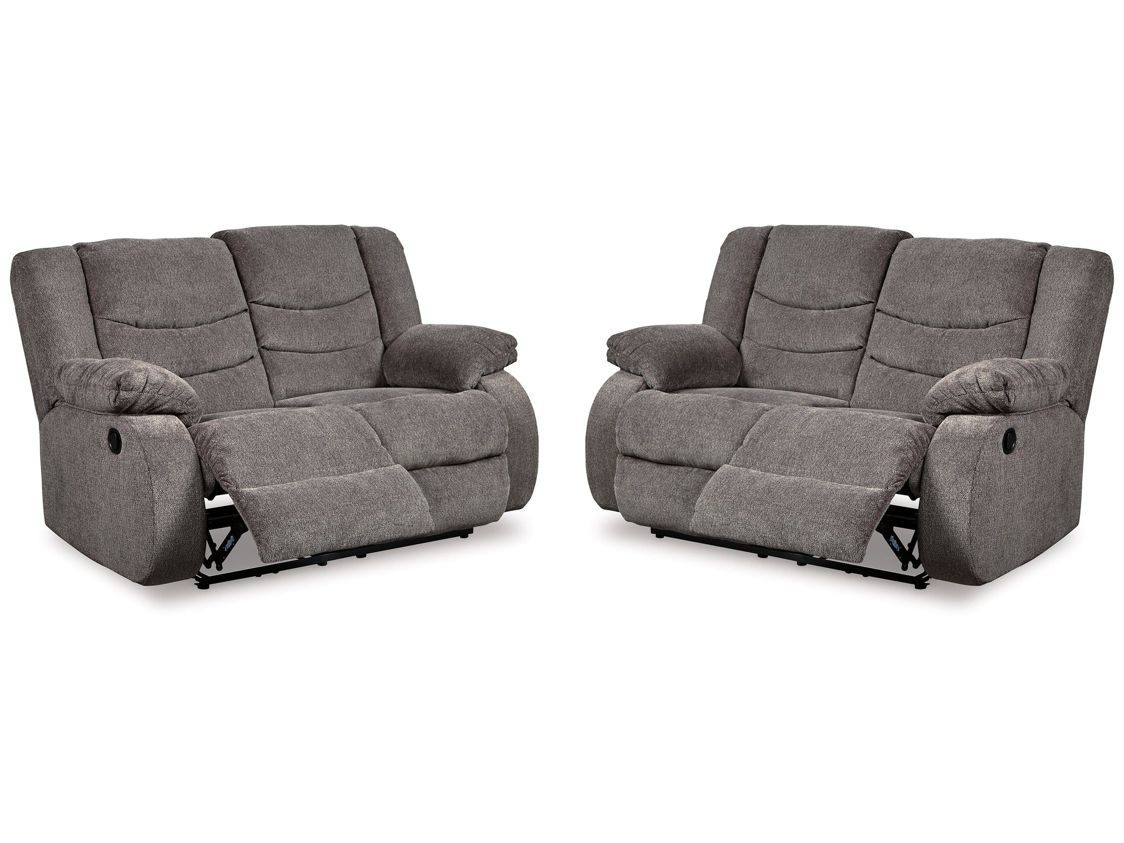 Tulen Gray Reclining Loveseats (Set of 2)