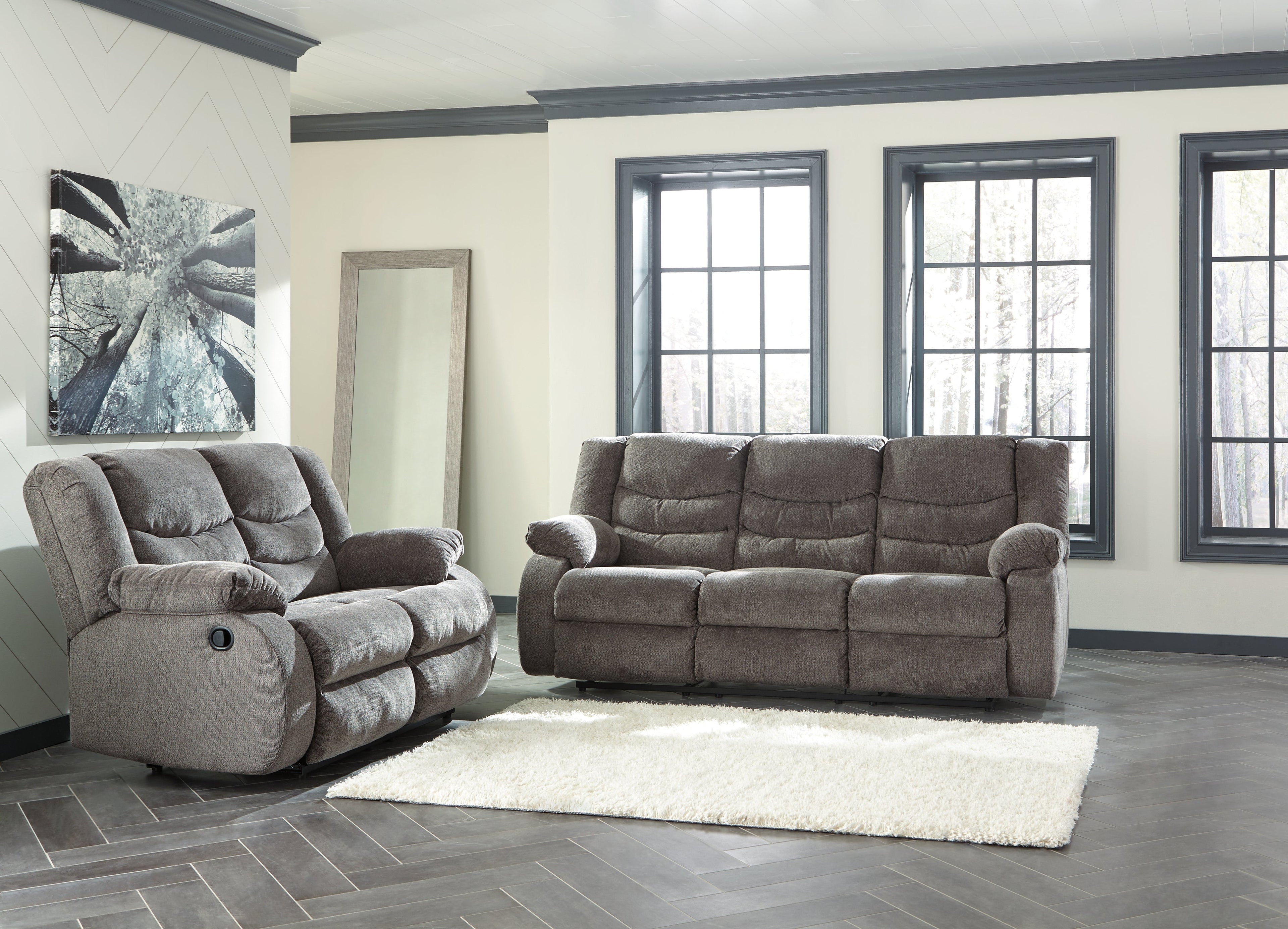 Tulen Gray Reclining Sofa and Loveseat