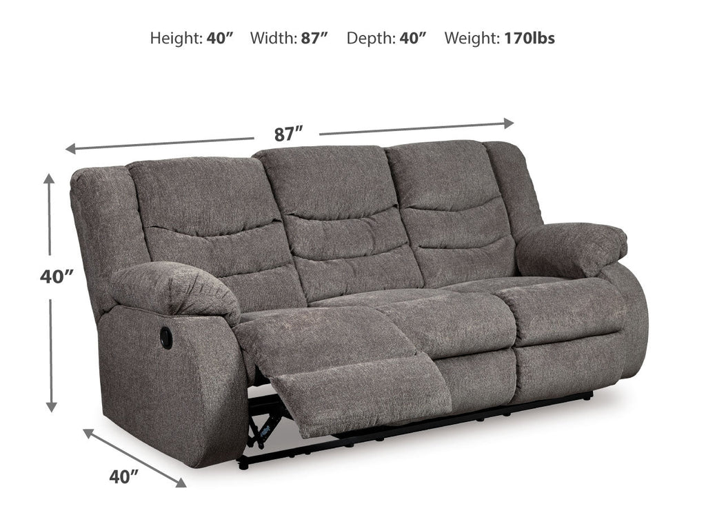 Tulen Gray Reclining Sofa and Loveseat
