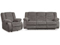 Tulen Gray Reclining Sofa and Recliner