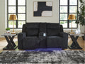 TwinBrooke Black Dual Power Reclining Loveseat with Console