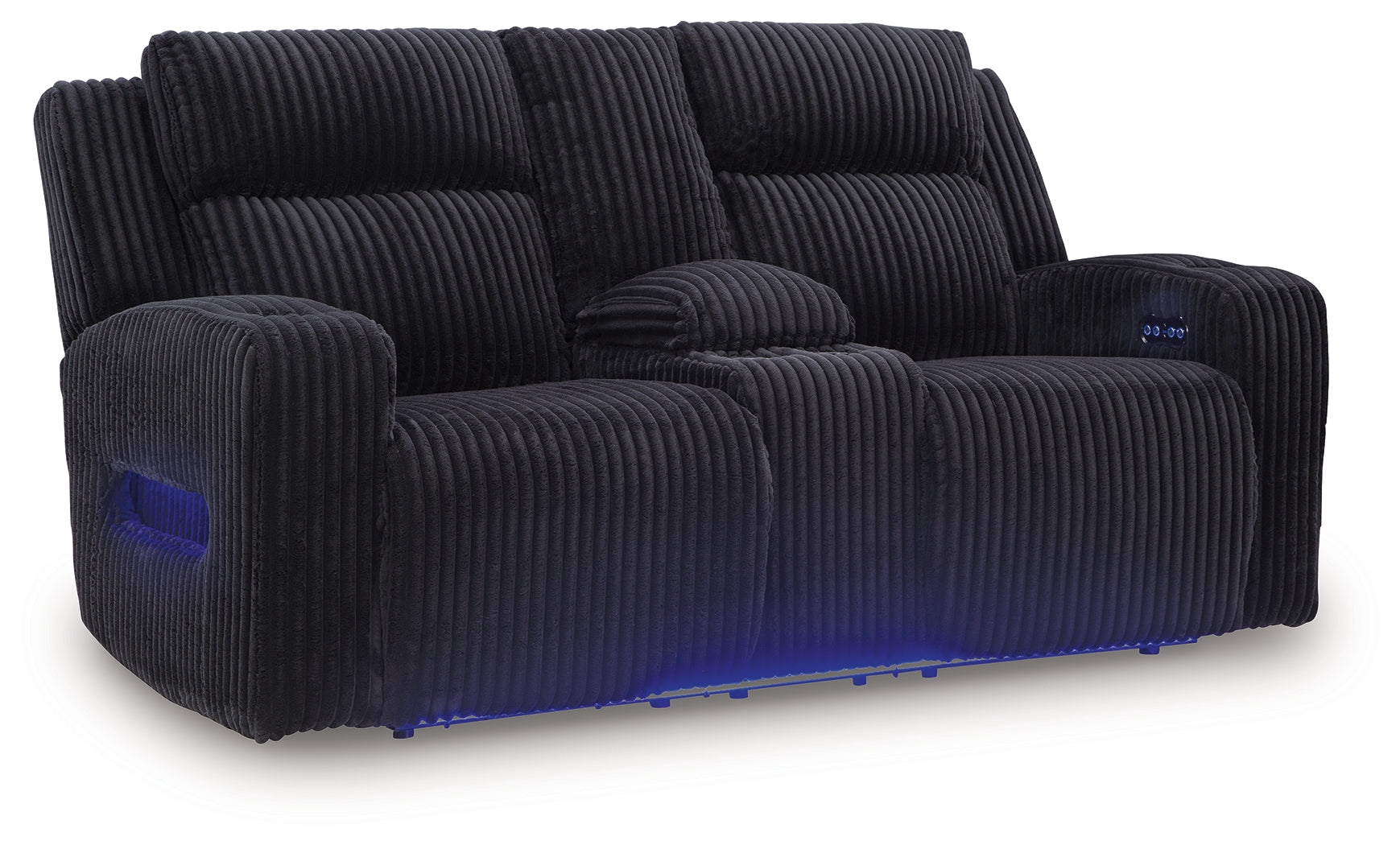 TwinBrooke Black Dual Power Reclining Loveseat with Console
