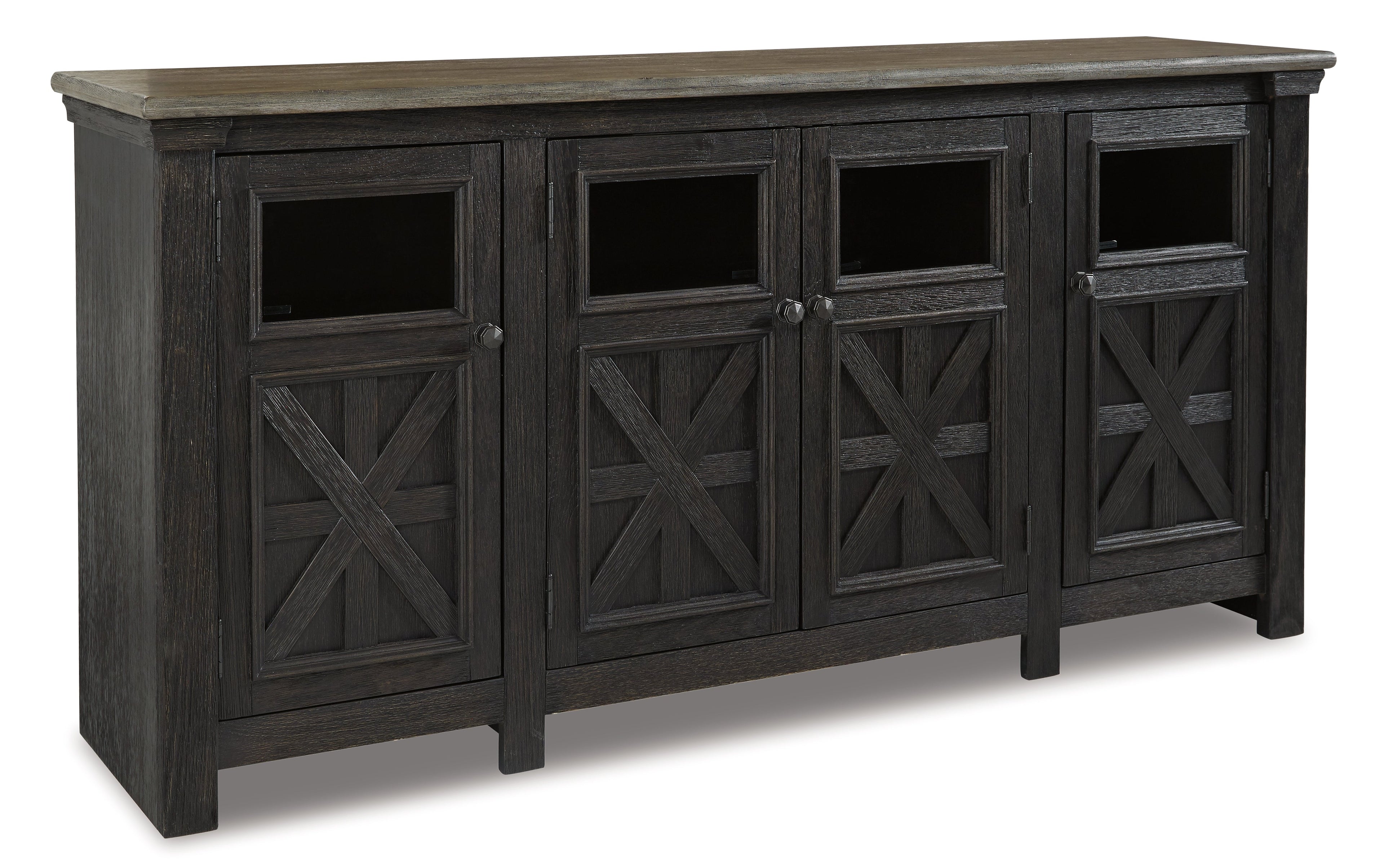 Tyler Creek Black/Gray 74" TV Stand