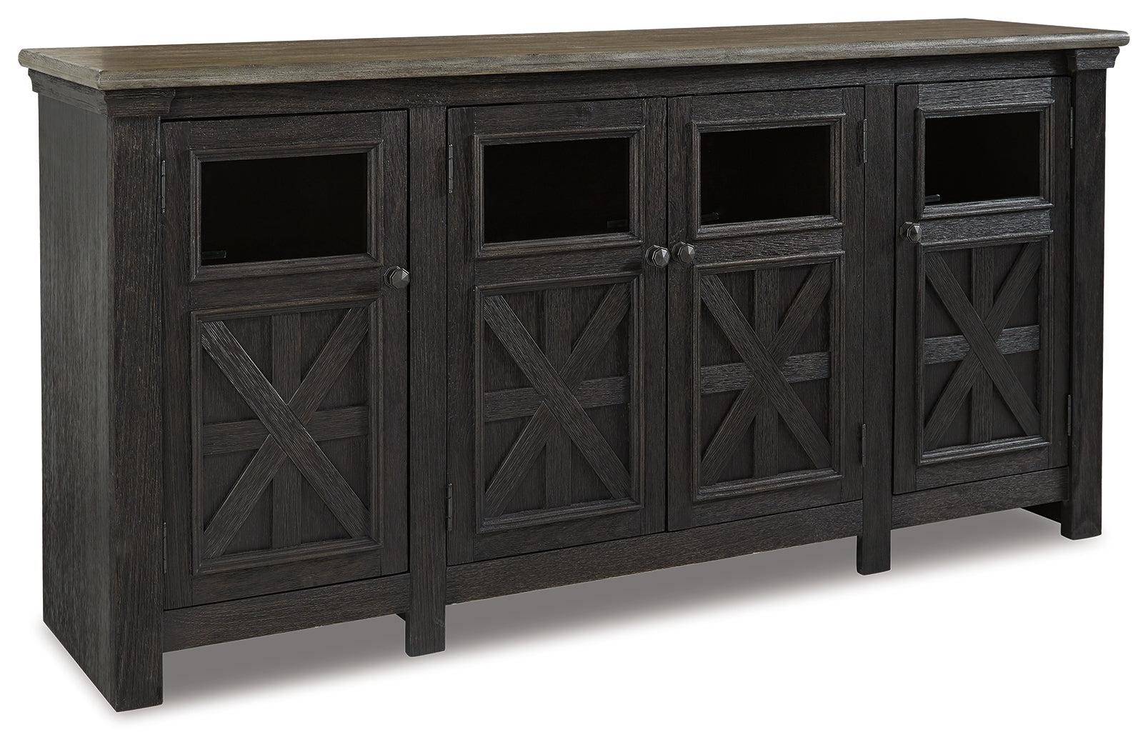 Tyler Creek Black/Gray 74" TV Stand