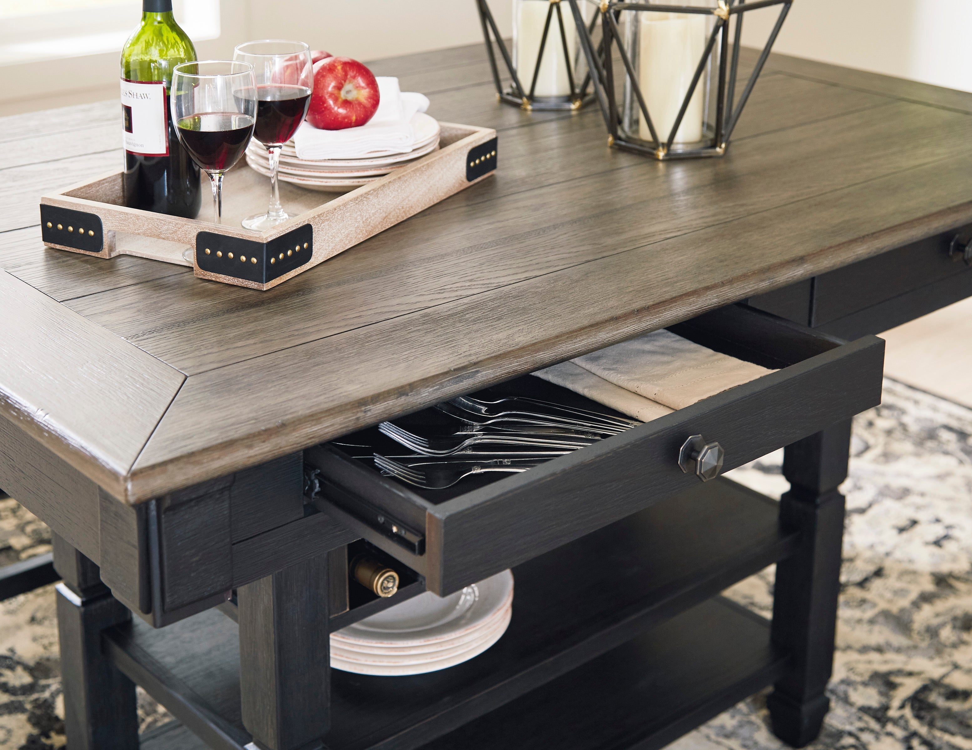 Tyler Creek Black/Gray Counter Height Dining Table