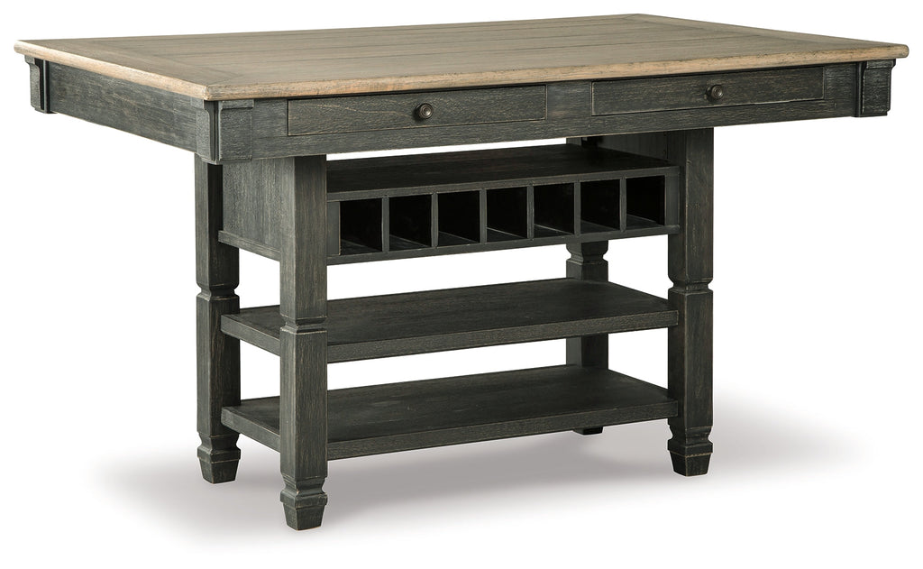 Tyler Creek Black/Gray Counter Height Dining Table and 2 Barstools