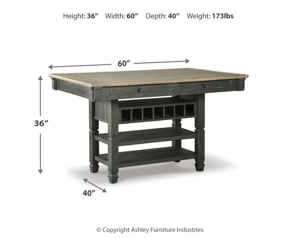 Tyler Creek Black/Gray Counter Height Dining Table and 2 Barstools