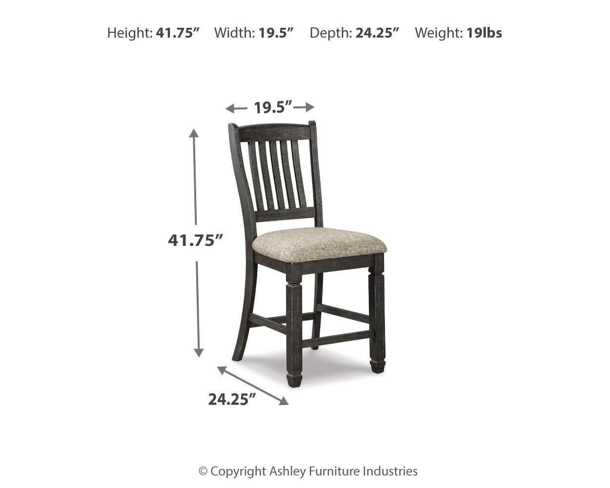 Tyler Creek Black/Gray Counter Height Dining Table and 2 Barstools