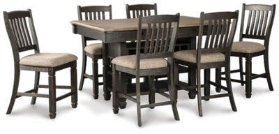 Tyler Creek Black/Gray Counter Height Dining Table and 6 Barstools