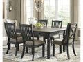 Tyler Creek Black/Gray Dining Table with 6 Chairs