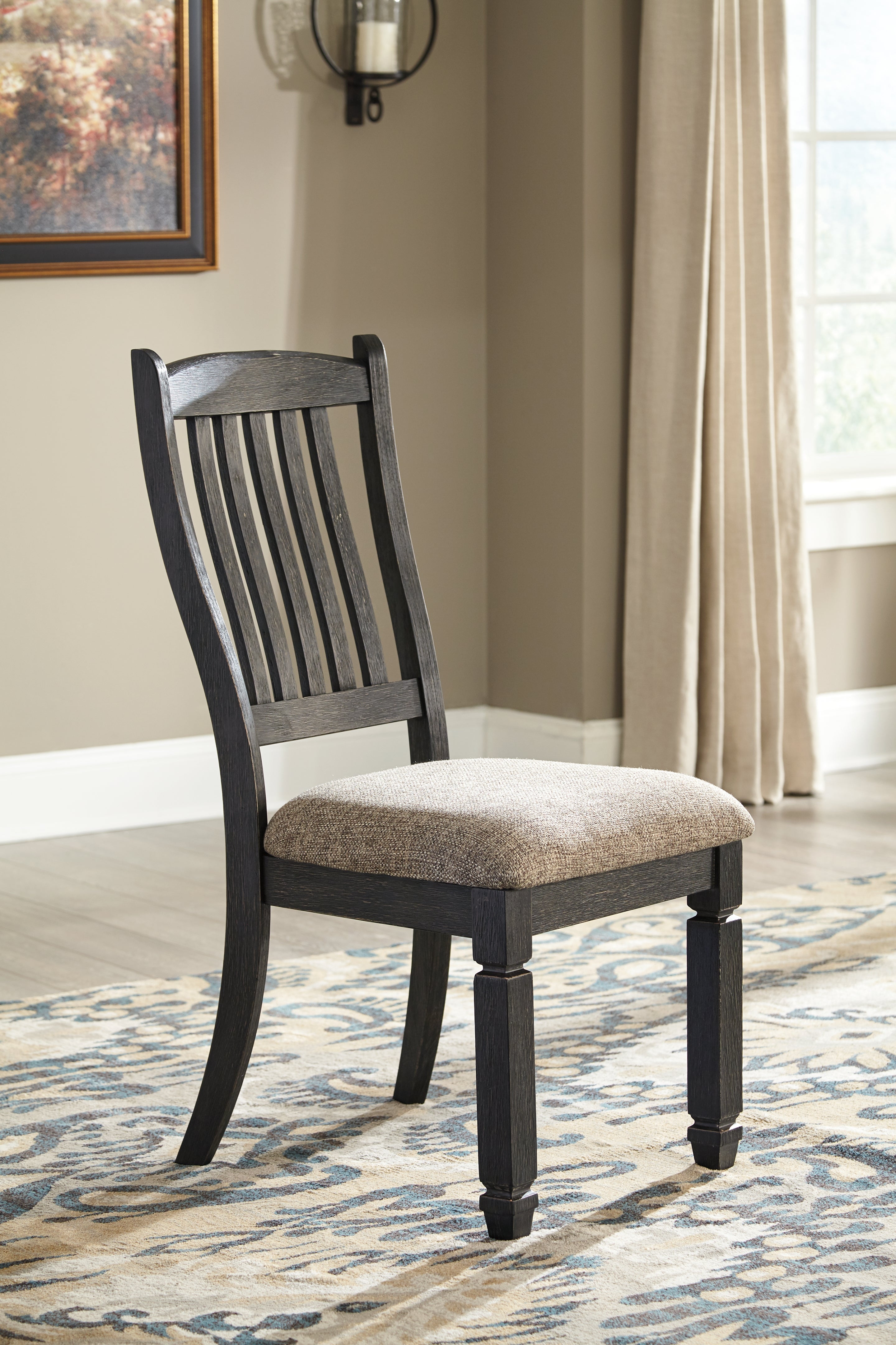 Tyler Creek Black/Gray Dining Table with 6 Chairs with Server