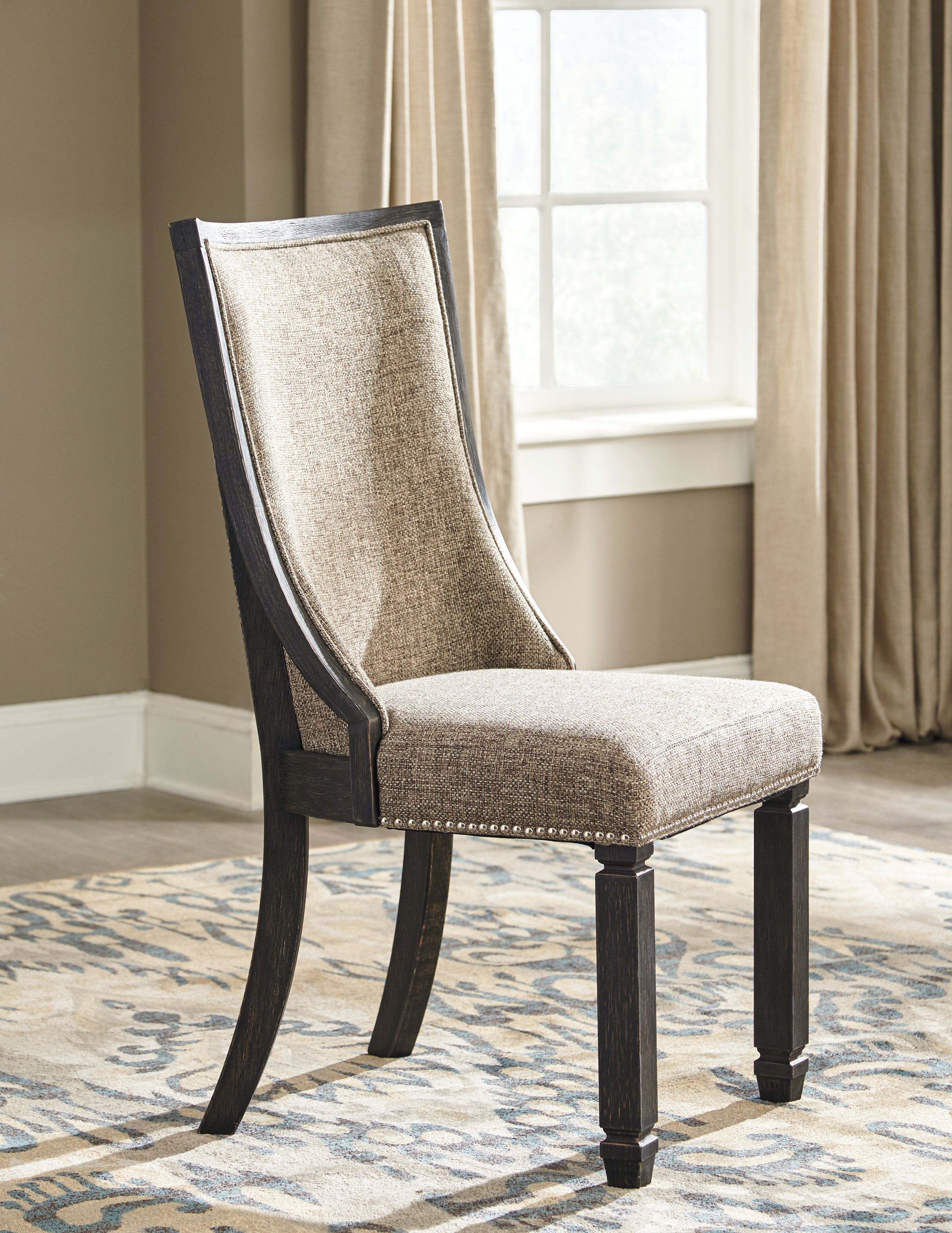 Tyler Creek Black/Gray Dining Table with 6 Chairs with Server