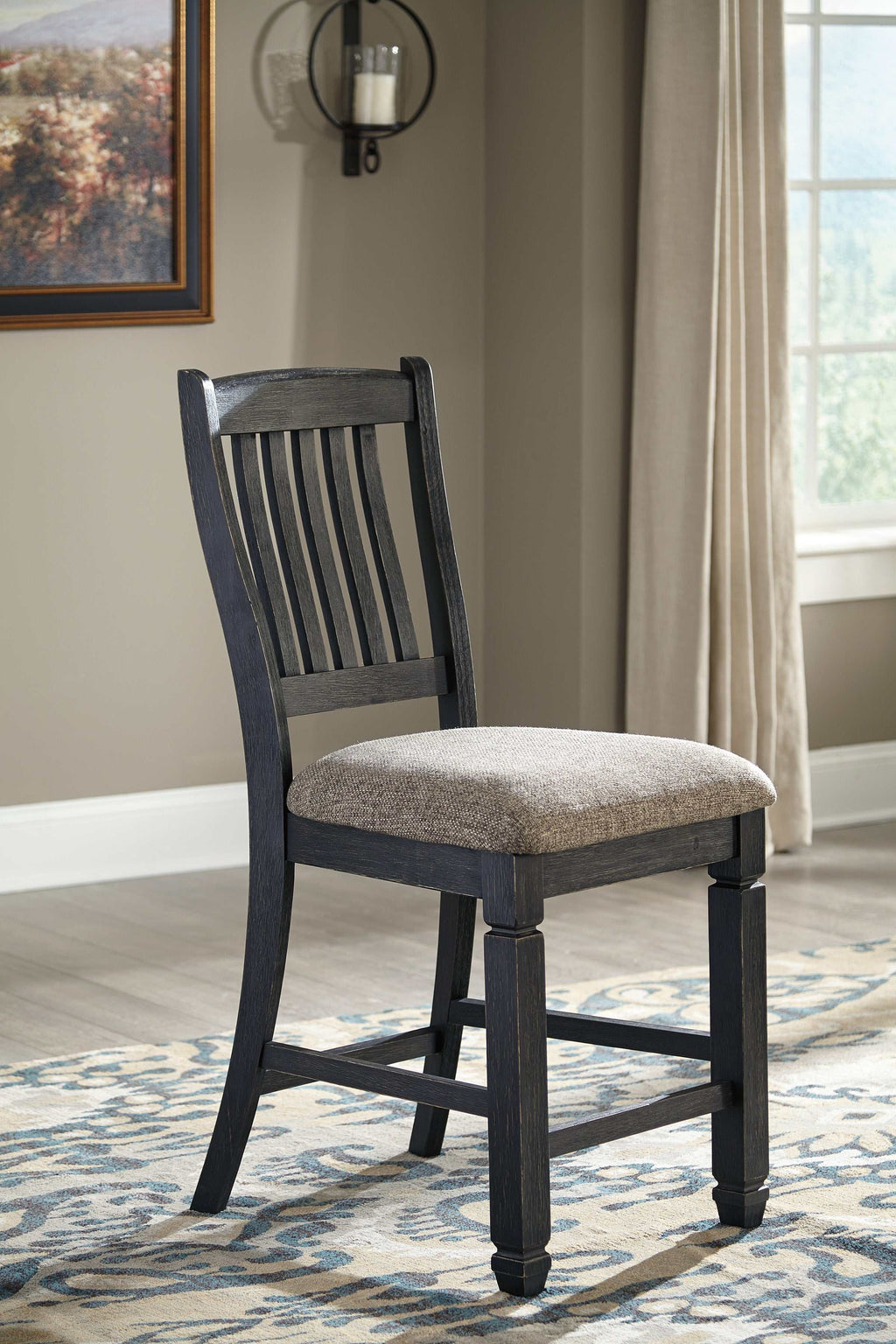 Tyler Creek Black/Grayish Brown Counter Height Bar Chair (Set of 2)