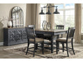 Tyler Creek /Grayish Brown Counter Height Dining Table and 4 Barstools, Black