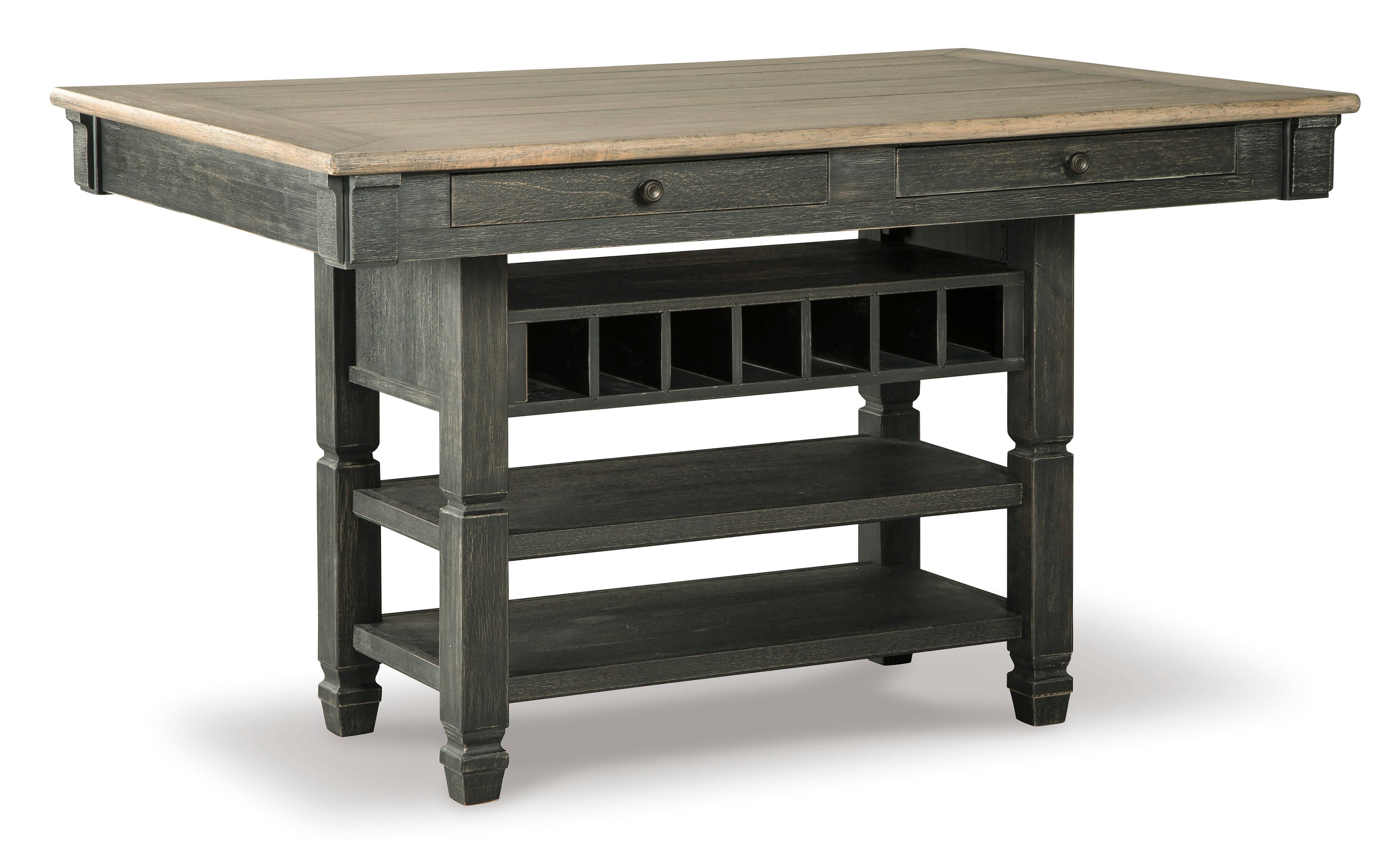 Tyler Creek /Grayish Brown Counter Height Dining Table and 4 Barstools, Black