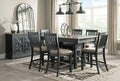 Tyler Creek /Grayish Brown Counter Height Dining Table and 6 Barstools, Black